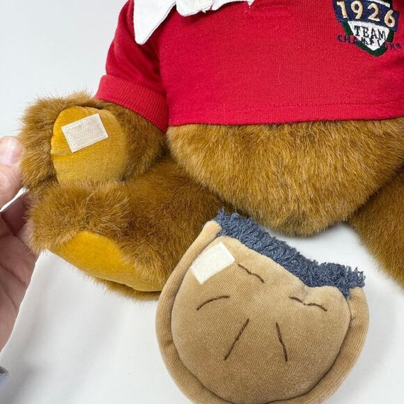 Vintage 1996 Lands End Rugby Kid Kodiak Gund Teddy Bear Plush with Blueberry Pie - Picture 2 of 12